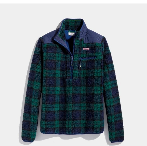 Simply Southern Tops - Simply Southern Navy and Green Plaid Fleece Pullover
